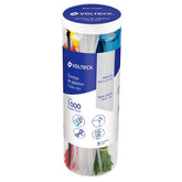 Frasco de abrazaderas plasticas (tairras) colores surtidos 1000 piezas volteck